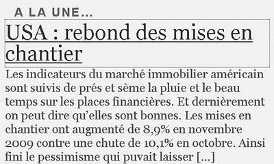 Immobilier : sortie de crise US ?