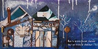 Illustration de la maison d'Octave une maison triste et silencieuse un peu tordue la cheminée fume par l'illustratrice laure phelipon