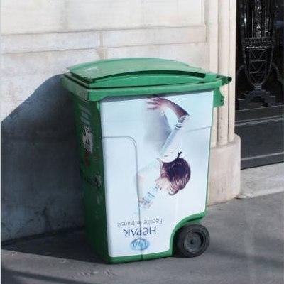 La publicité sur les poubelles