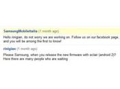 Samsung Galaxy verra Android Eclair jour