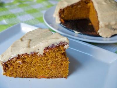 Gâteau au potimarron, glaçage au caramel