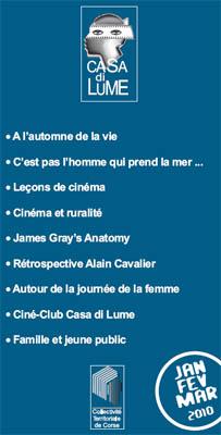 Cinémathèque de Corse: Le programme pour le 1er trimestre de 2010.