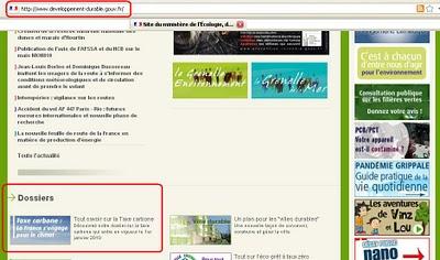 Le site du ministere de l'Ecologie voit toujours la taxe carbone entrée en vigueur le 01/012010