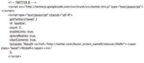 Un petit script pour l’import des tweets Script Twitter