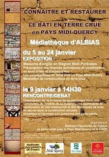 Samedi 9 janvier : Rencontre-débat sur le patrimoine en terre en Midi-Quercy