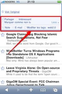 google reader 4 Google Reader mobile: nouvelles fonctionnalités, nouveau look