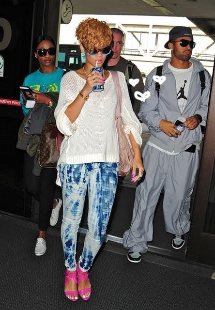 Rihanna et Matt Kemp à l'aéroport