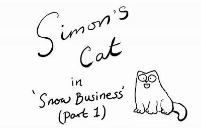C'est l'hiver aussi pour le chat de Simon.
