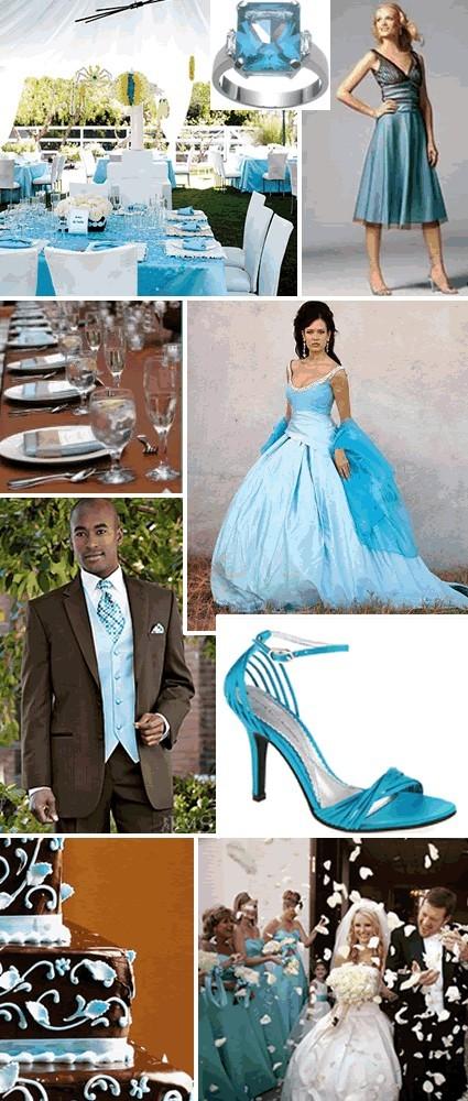 Décoration de mariage turquoise/marron (chocolat)