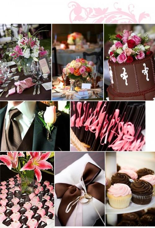 décoration de mariage rose chocolat