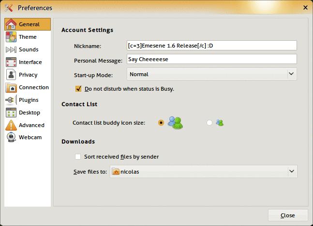 Nouvelle version de eMeSeNe – Le Client MSN pour Linux