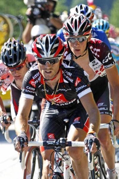 El ciclista español Alejandro Valverde, del equipo Caisse D'Epargne, durante la octava etapa del Tour de Francia entre Le Grand Bornand y la estación de esquí de Tignes. Rasmussen fue el ganador de la etapa - REUTERS - 15/07/2007