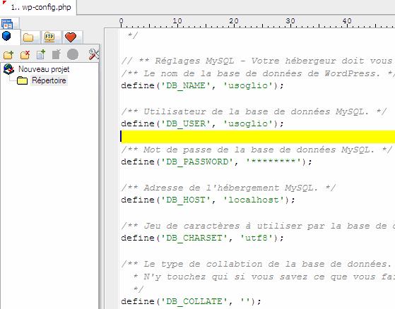 free modification fichier wp-config.php
