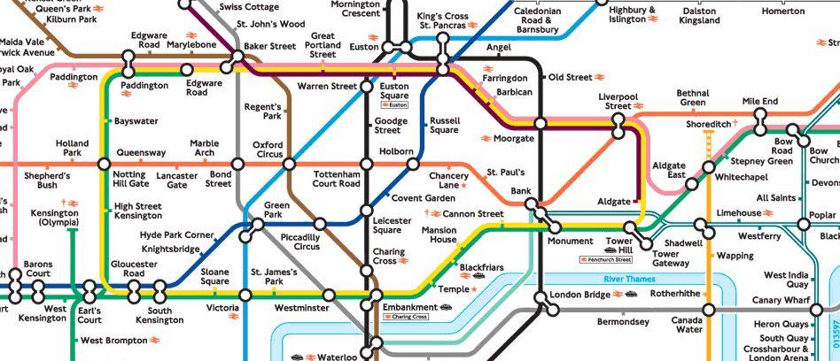 London Tube map - Circle line