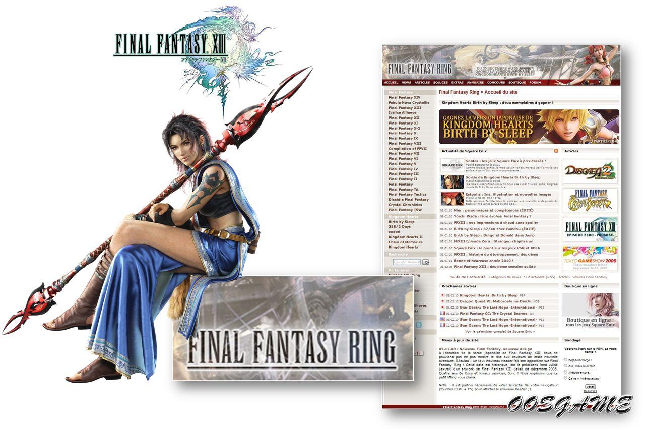 [coup de coeur] FINAL FANTASY RING, le site dédié au RPG Final Fantasy (par Kendal)
