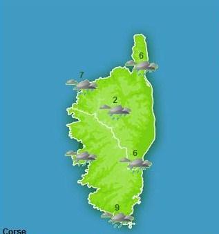 Fortes pluies, vents forts, et neige à moyenne altitude, sur la Corse mercredi !