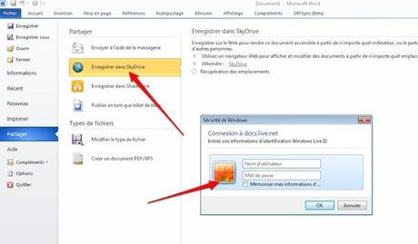 office skydrive 1 Office 2010: sauvegardez vos documents automatiquement sur SkyDrive