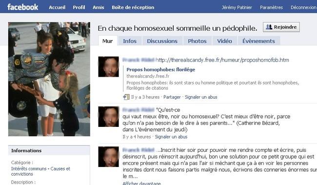 Sur Facebook : Homosexualité = Pédophilie. Le groupe qui fait polémique...