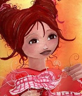 les confitures de mamaie claudine, illustration jeunesse d'une petite fille qui prépare les étiquettes des confitures