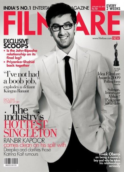 Ranbir Kapoor, Bollywoodme, Bollywood Blog, Filmfare Magazine Janvier
