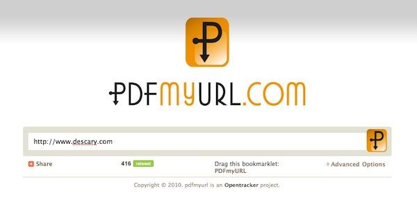 pdfmyurl pdftomyurl converti rapidement une page Web au format PDF