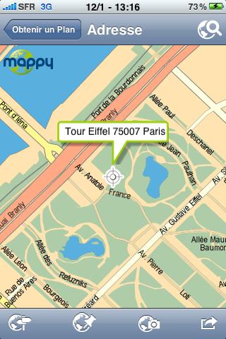 Mappy sur iPhone