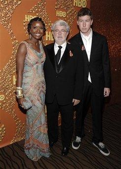 From left to right, Mellody Hobson, director George Lucas, and ...