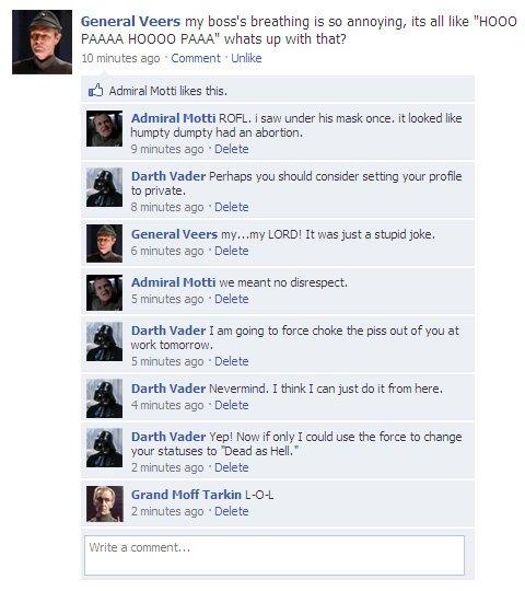 Star Wars on Facebook...