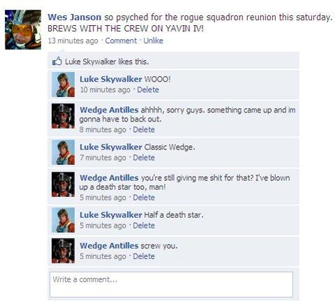 Star Wars on Facebook...