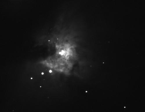 La nébuleuse d’Orion en noir et blanc