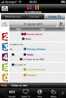Sortie de l'appli iPhone France Télévisions