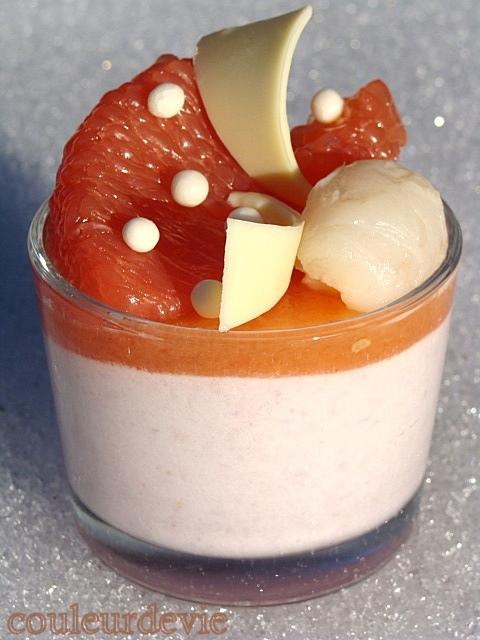 Mousse de litchis et pamplemousse