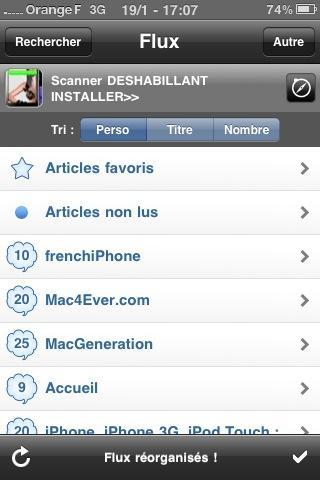 RSS pour iPhone – Rss Runner
