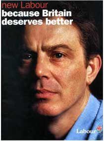 Affiche représentant Tony Blair pour la campagne du Labour de 1997