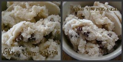 Glace rhum-raisins - Helado ron-uvas pasas