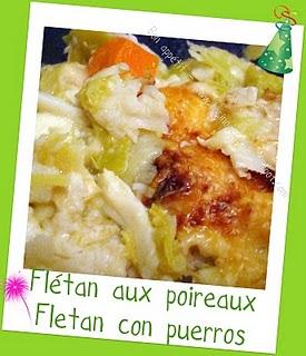 Flétan aux poireaux (gratiné ou pas) - Fletan con puerros (gratinado o no)