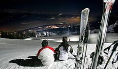 C'est beau le ski la nuit