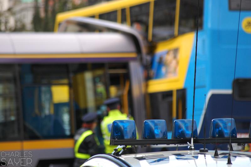 « The Luas litteraly crashed on a bus! »