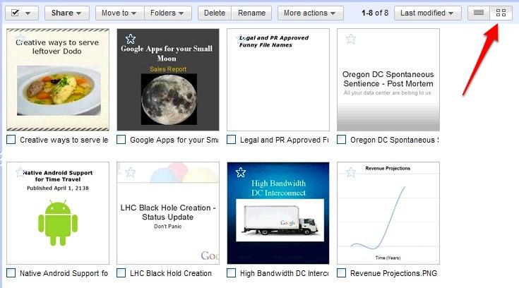 google documents miniature Google Documents: affichage en miniature de vos documents et téléversez des fichiers de 1giga