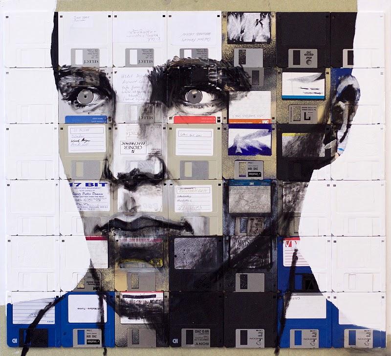 Nick Gentry Floppy Disk Paintings