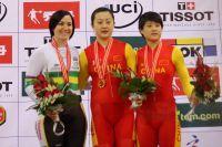 Le podium de la vitesse féminine à Pékin