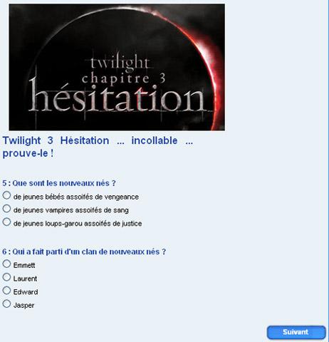Twilight 3 Hésitation ... es-tu un vrai connaisseur ?
