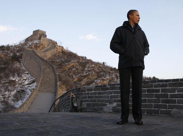 Obama sur la Grande Muraille de Chine