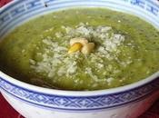 Soupe courgettes, pesto fromage fondu
