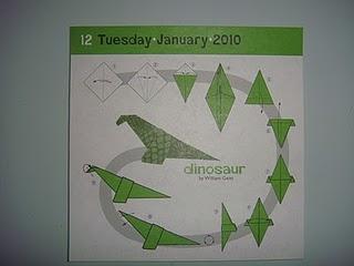 Origami du jour : le dinosaure