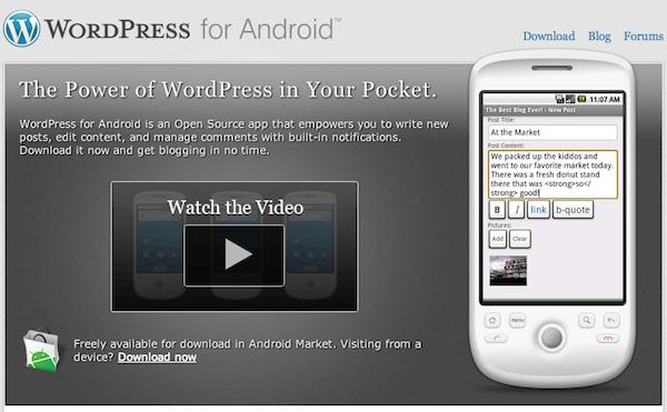 wordpress android Wordpress lance une application Android