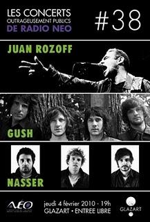 Bon Plan Concert gratuit: Juan Rozoff + Gush + Nasser