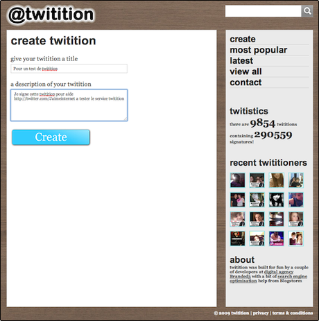 @twitition, pétition sur Twitter