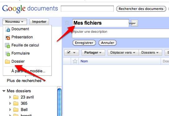mes fichiers Comment utiliser Google Documents pour transférer de gros fichiers