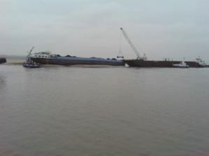 Bateau accidenté sur l'Escaut Bateau accidenté sur l'Escaut
